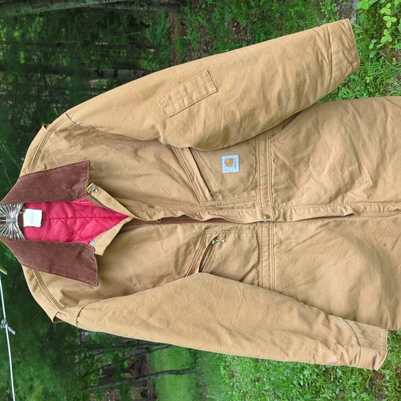 Carhartt Quilt Lined One Piece Work Wear Coverall 46 REGULAR Brown Red Tan - Picture 4 of 16